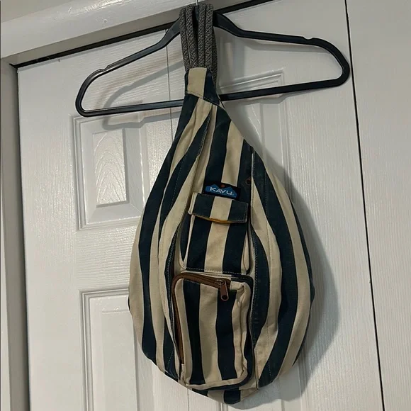 Kavu | Bags | Kavu Cream And Blue Backpack Nautical Style 